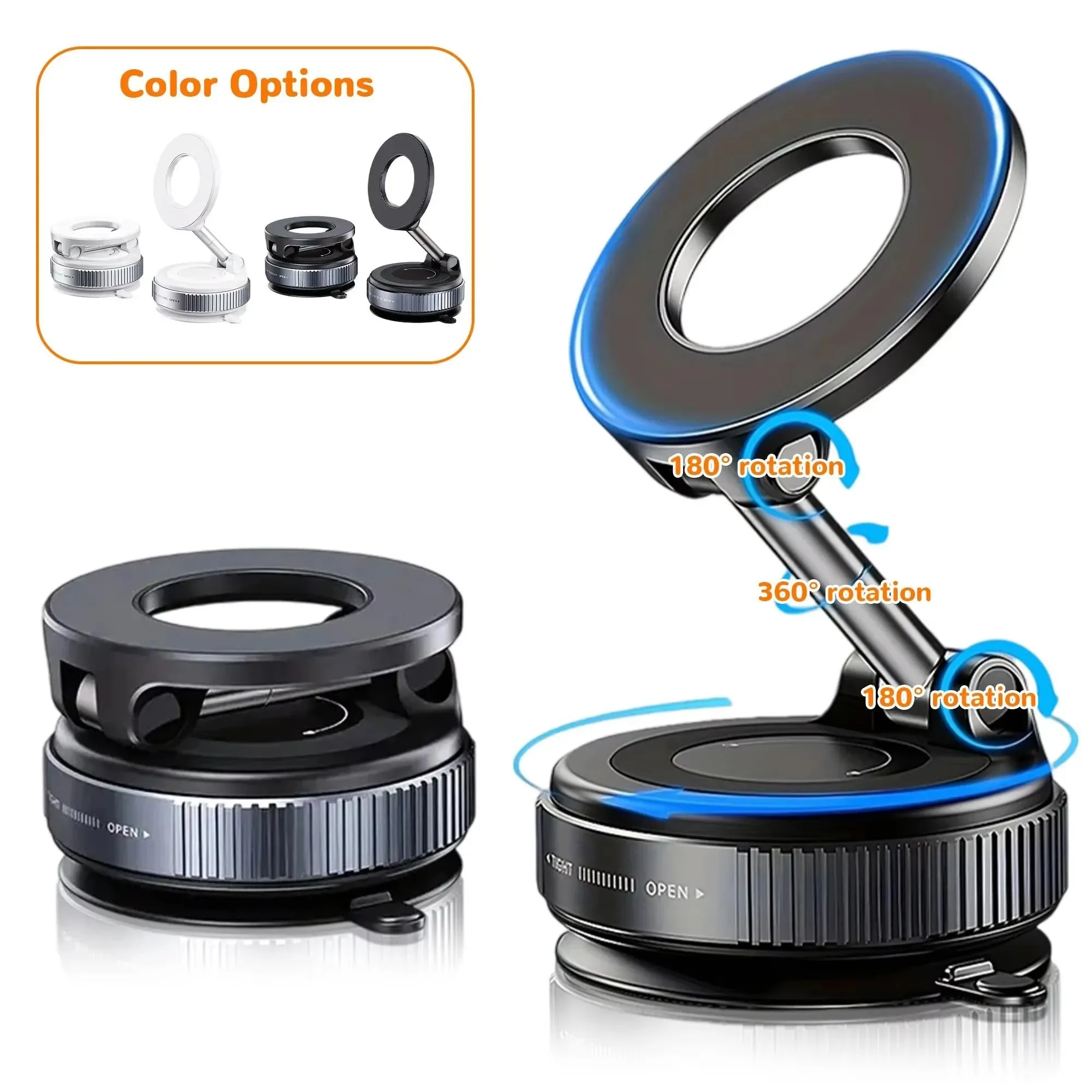 

Vacuum Magnet Bracket Upgraded Version Multi-angles Adjustment Strong Magnetic Suck Design Foldable Car Navigation Phone Holder