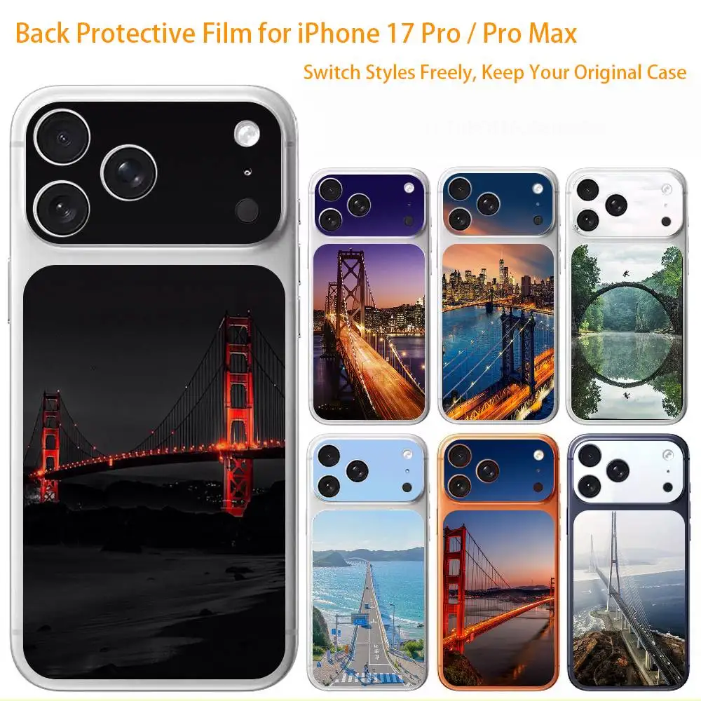 

bridge Premium Skin Wrap for iPhone 17 Pro/Max, Back Frame Camera Protective Decal (Not Case)