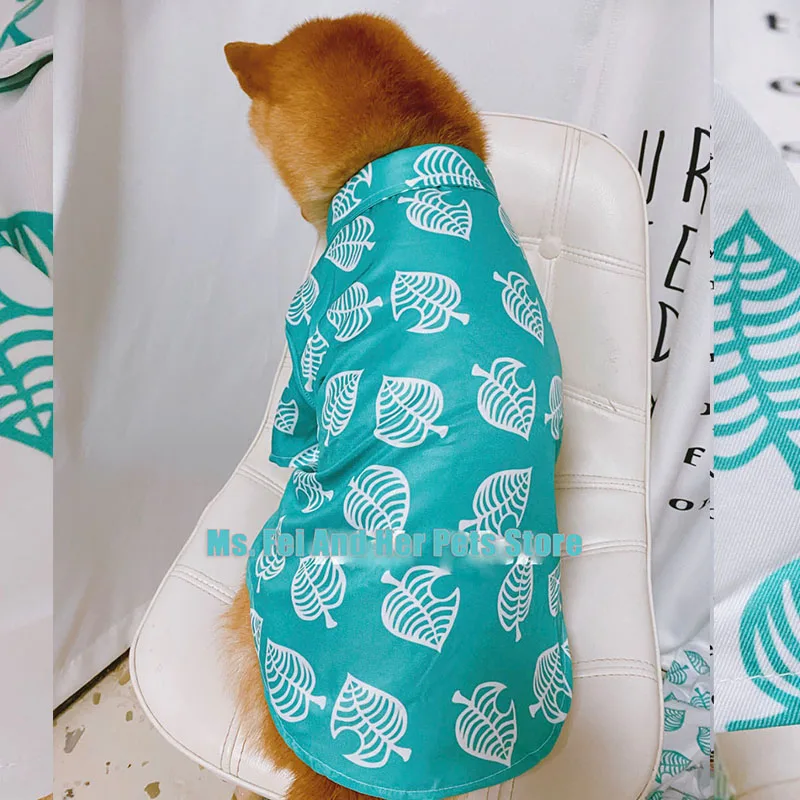 

Animal Crossing Inspired Shiba Inu Corgi Sheltie Shirts Breathable Cotton Dog Clothes with Adjustable Straps for Pets