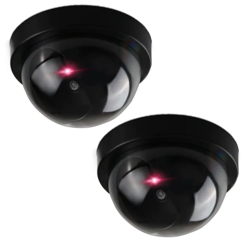 1PC Dummy Fake Camera with LED Red Light, Battery Operated, No Wiring Required, Indoor Outdoor Fake Dome Security Camera