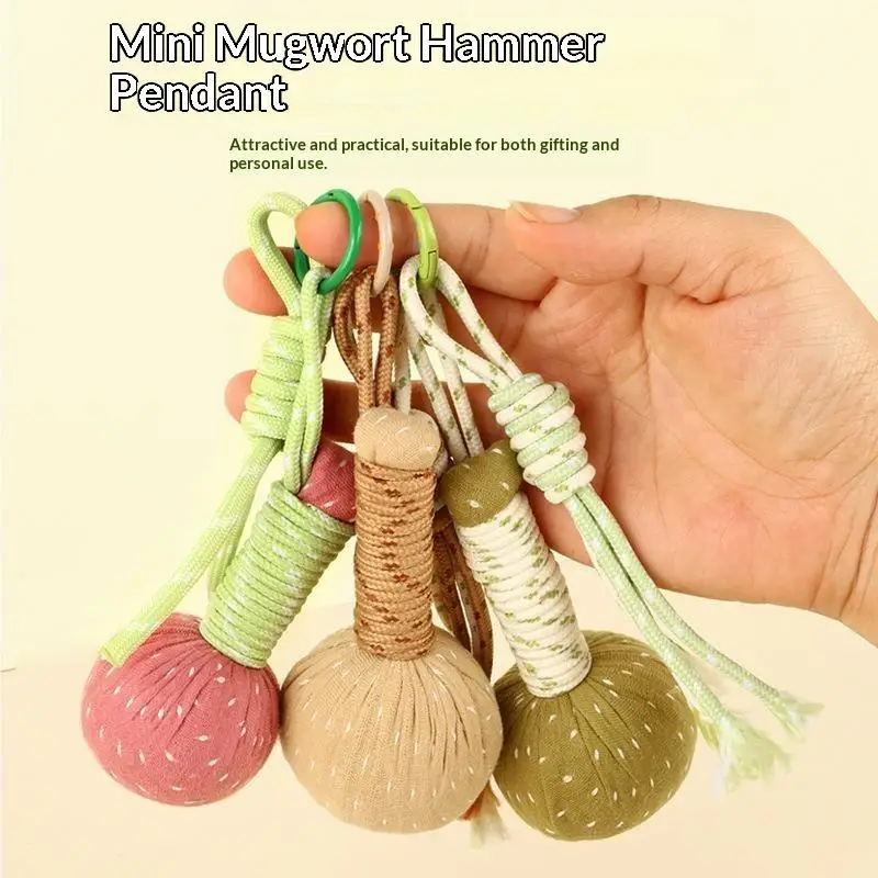 Summer Massage Hammer Keychain Aromatic Sachet Small Pendant Moxa Hammer Creative Gift For Enterprises