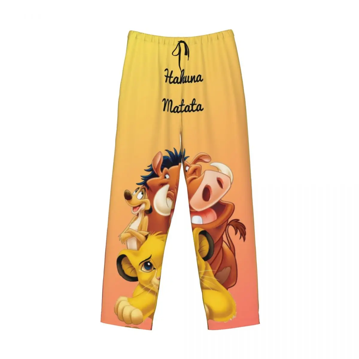 Pantalones de pijama personalizados King Lion Simba para hombre, ropa de dormir con estampado de película de dibujos animados de Hakuna Matata, pantalones con bolsillos