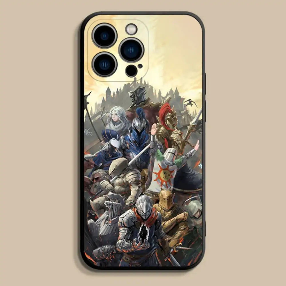 Coque de téléphone Cool d-dark s-souls, étui souple noir pour iPhone 17,16,15,14,13,12,Pro,Max,Plus,E,SE4,Air,Mini