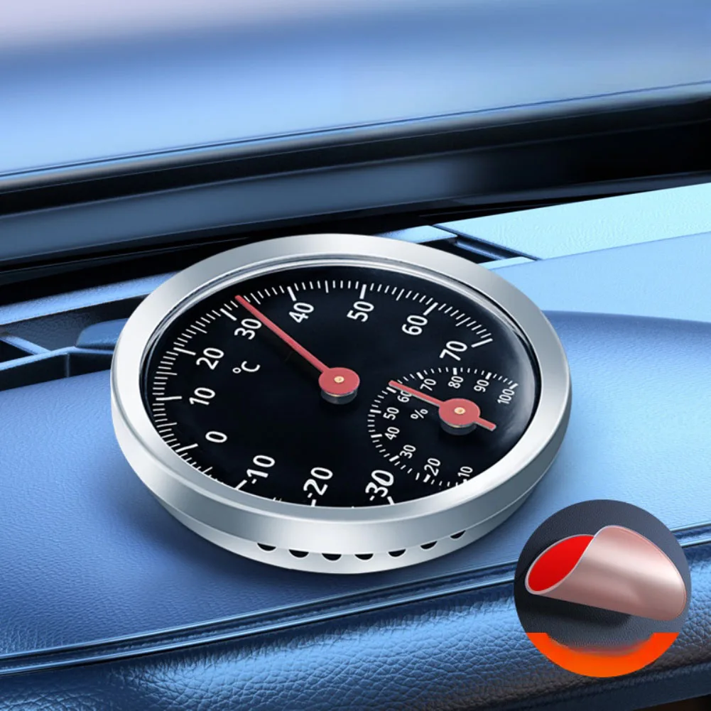 Car Thermometer Hygrometer Mechanical High Accuracy Temperature Humidity Meter For Vehicle Dashboard Or Indoor