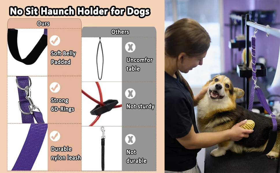 Haustierpflege-Schlinge für Hunde, Badegurt für Pflegetisch, Verstellbare Hängeleine zum Waschen und Trimmen – Detail 4