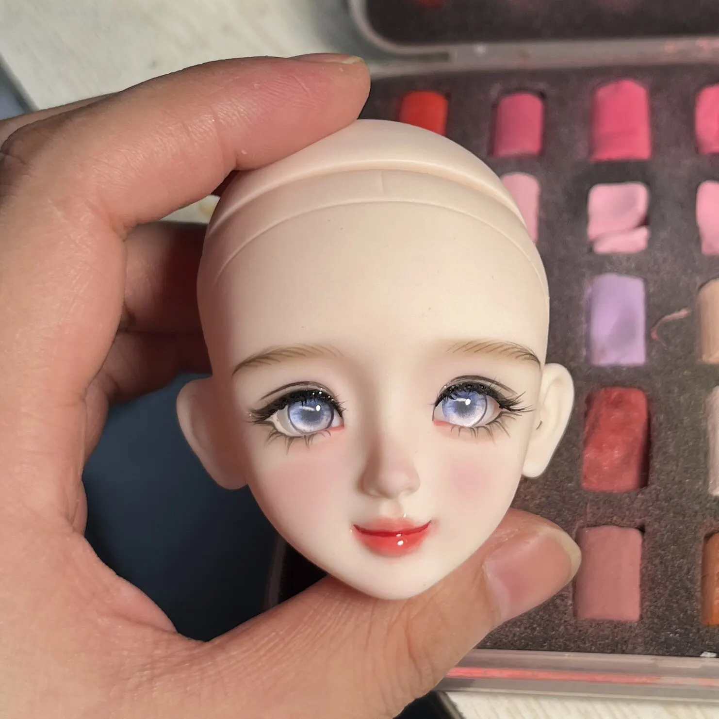 In Stock Hand Painted 1/6 Bjd Doll Head Finished Makeup Mjd Replacement Head, Removable Eyeballs Doll Parts
