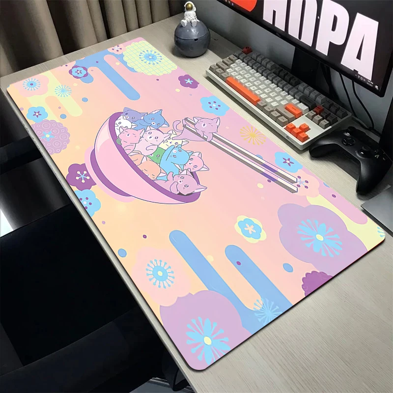 

Gaming Mouse Pad Cute Kawaii Large Gamer XXL Keyboard Deskmat Office Mause Mat 900x400mm Carpet Rubber Soft Cat Pads Mousepad