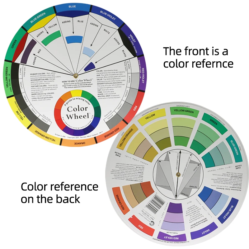 Rueda de tarjeta de papel de 12 colores, diseño de tres niveles, guía de mezcla, círculo Central redondo, gira para uñas, Microblading, tatuaje,