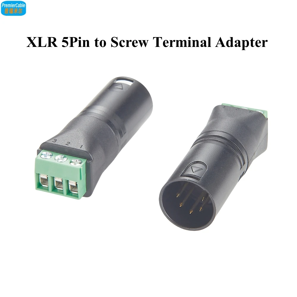 

XLR 5Pin Male to Screw Terminal Block Adapter XLR Solderless Terminal Board Converter for DMX Light Stage Light Audio Equipment