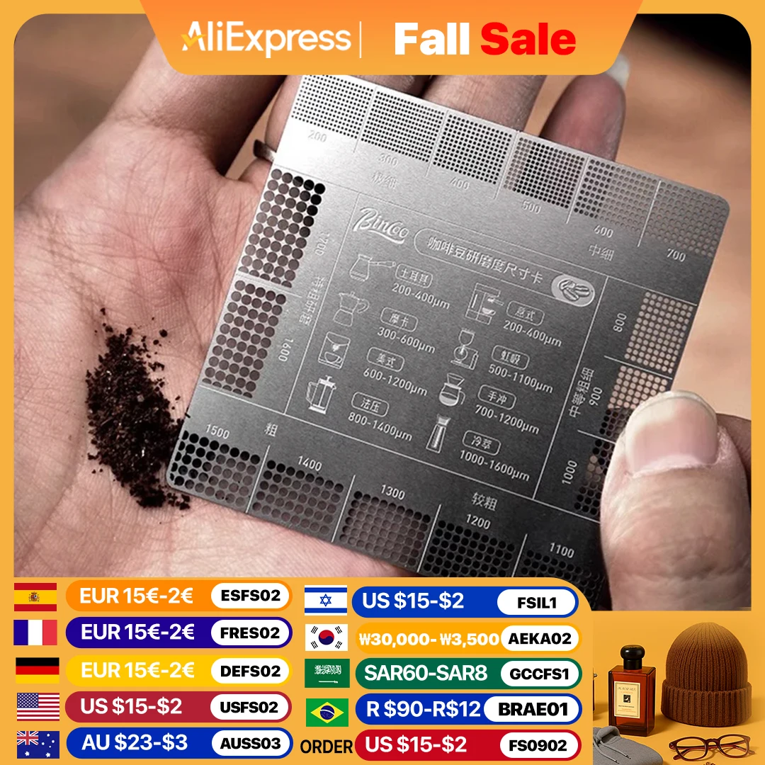 

Coffee Grind Reference Card 200-1700um Ground Coffee Coffee Tool Conversion Card Grinder Scale Measure Card Barista Tools
