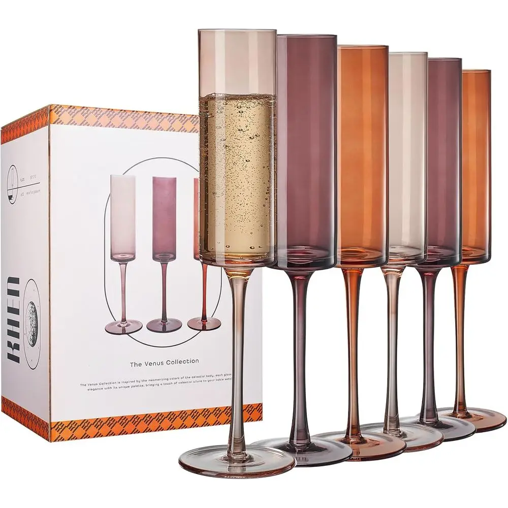 

Набор из 6 предметов элитной стеклянной посуды – на каждый день, зимний подарок, для мамы, жены, девушки, для особых праздников, текстурированное стекло, янтарный цвет