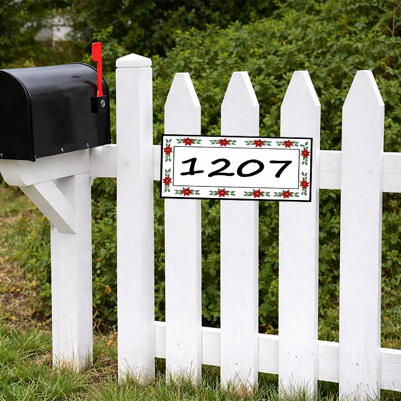 

Персонализированная табличка с номером дома, индивидуальная табличка на дверь квартиры, уличная табличка с адресом, цветочная именная табличка, табличка для почтового ящика