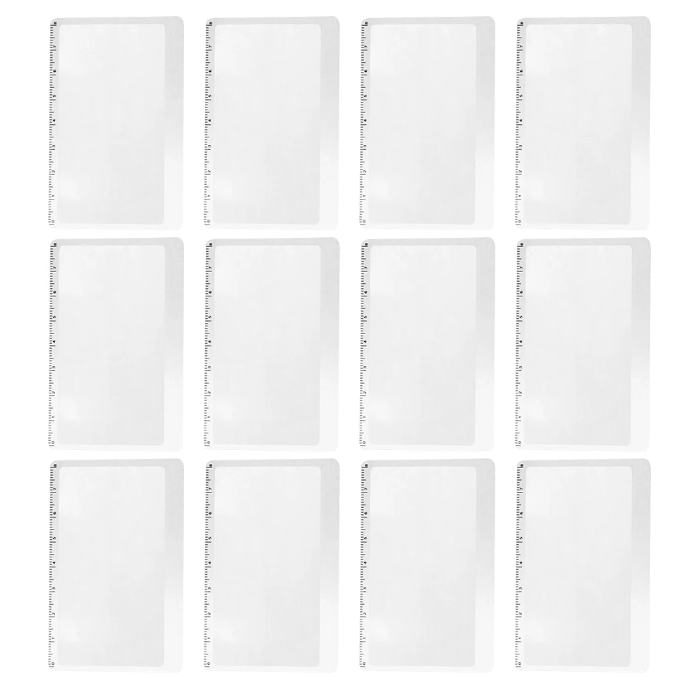 

12 Pcs Ultra-thin Magnifying Glass Bookmark Ruler Magnifier Business Card Pvc Elder