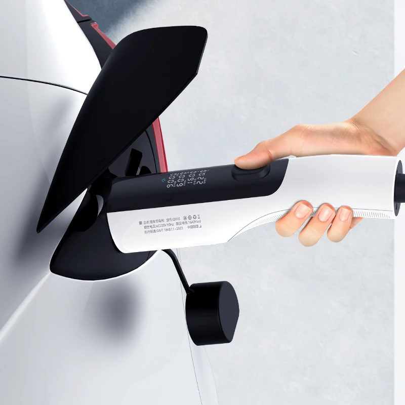 شاحن EV محمول من النوع 2: تيار قابل للتعديل 3.5 كيلو وات 5 متر، حماية من التسرب، محطة شحن طاقة تيار متردد 220 فولت للمركبات الكهربائية #1