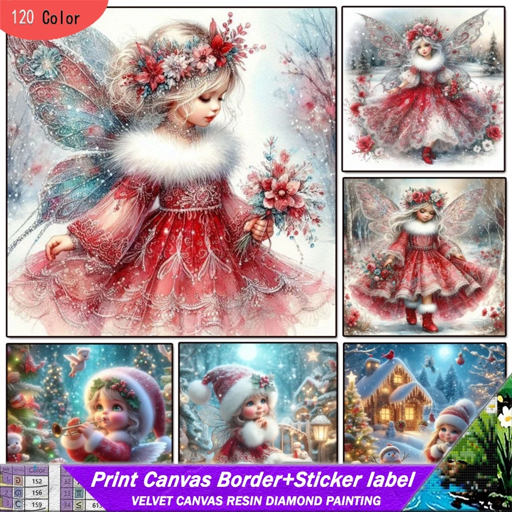 

5d 120-цветная алмазная живопись из смолы с наклейкой, Новое поступление, Рождественская фея, набор для вышивки крестом, изображение для девочек, домашний декор, подарок