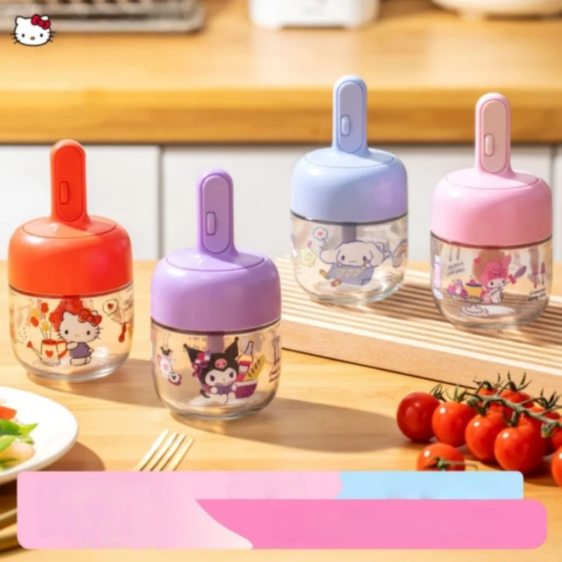 

Kawaii Anime Sanrio Rolling Telescopic Seasoning Jar Spoon Lid Integrated Kitchen Sealed Cartoon Cute Girl Heart Seasoning Jar