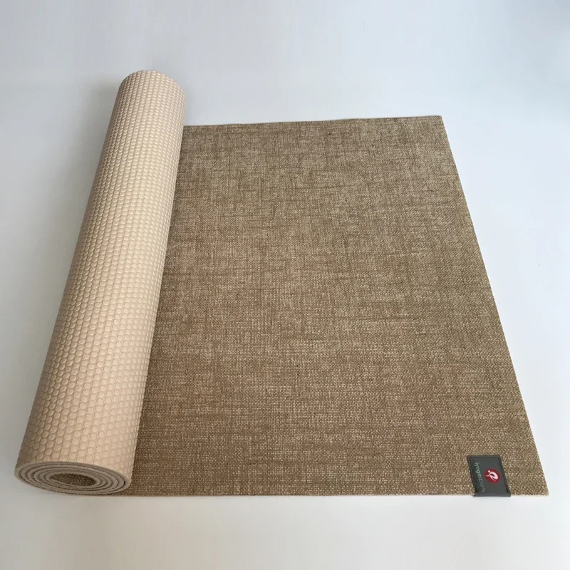 Direct Factory Price Sweat Absorbent High Quality 5mm Custom Khaki Color Natural Hemp Jute Yoga Mat