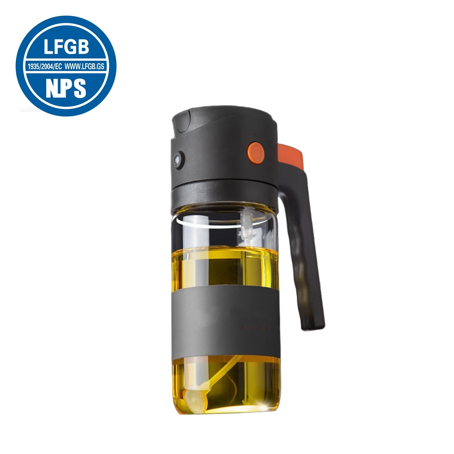 

Luxury LFGB Certification Atomize Pour 2 in 1 High Borosilicate Glass Oil Kettle Fall Resistant High Transmittance Oil Mister