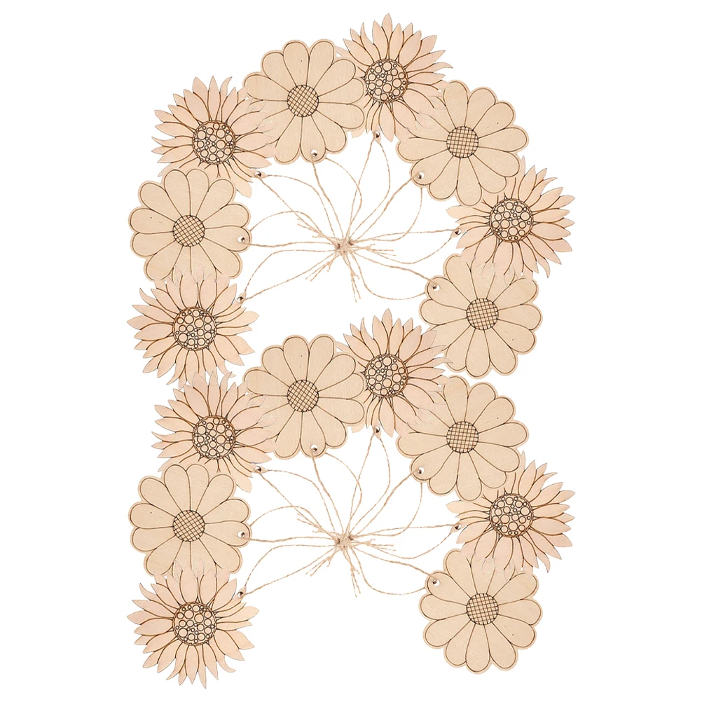 

1 set Unfinished Flower Shaped Wood Cutouts Natural Wooden Slices For Diy Painting Crafts Handmade Decorations Party