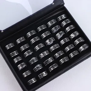 10 buah / banyak Grosir Fashion Sederhana Cincin Baja Tahan Karat untuk Pria Wanita Perhiasan Punk Trendi Cantik Hadiah Pesta Ulang Tahun Antik 12 lot massal penjualan terbaik - №