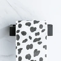Black Self Adhesive Toilet Paper Holder Bathroom Stainless Steel Tissue Holder Wall Storage Paper Square Roll Rack No Drill - Image 4