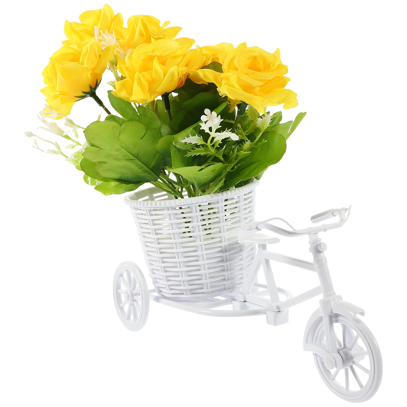 

Bicycle Artificial Decor Simulated Ornament Faux Flower Bike Basket Realistic Home Wedding Table Floral Party Decoration