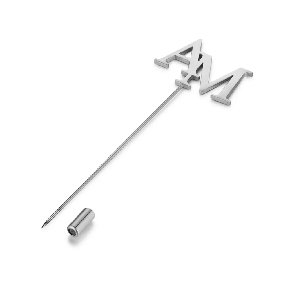 Groom Customized Lapel Pin Stainless Steel Men's First Letter Suit Accessory Brooch Personalized Wedding Groomsman Jewelry Gift