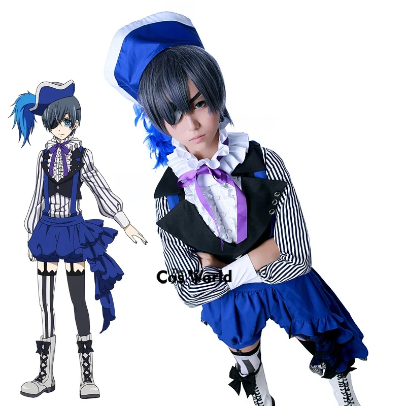 Black Butler Kuroshitsuji Book of Circus Ciel Uniform Outfit Anime Cosplay Costumes