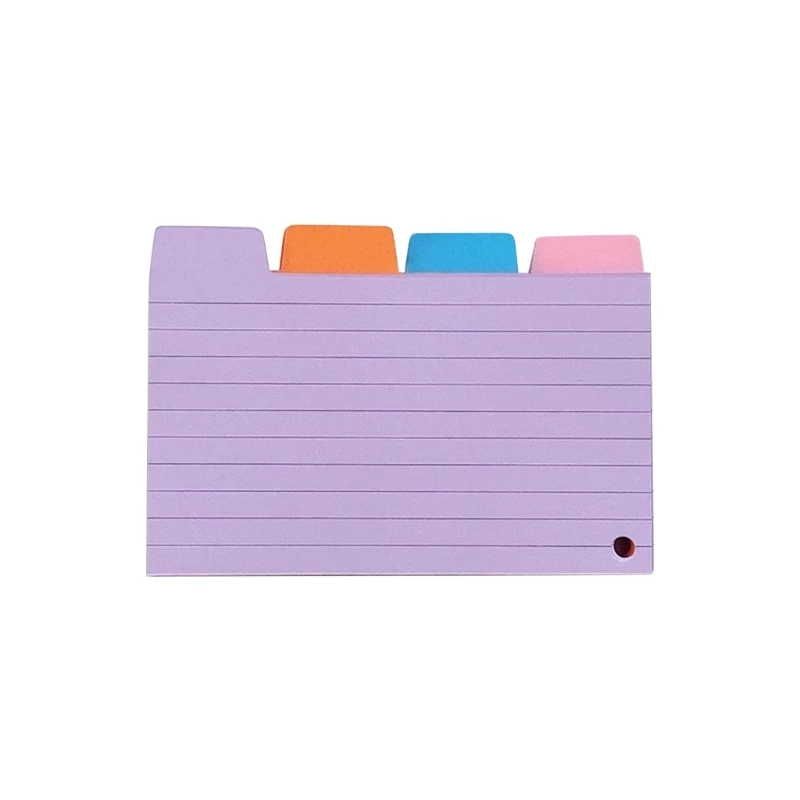 100 tờ Thẻ chỉ mục theo thẻ Thẻ chỉ mục đầy màu sắc Thẻ sửa đổi có dòng kẻ
