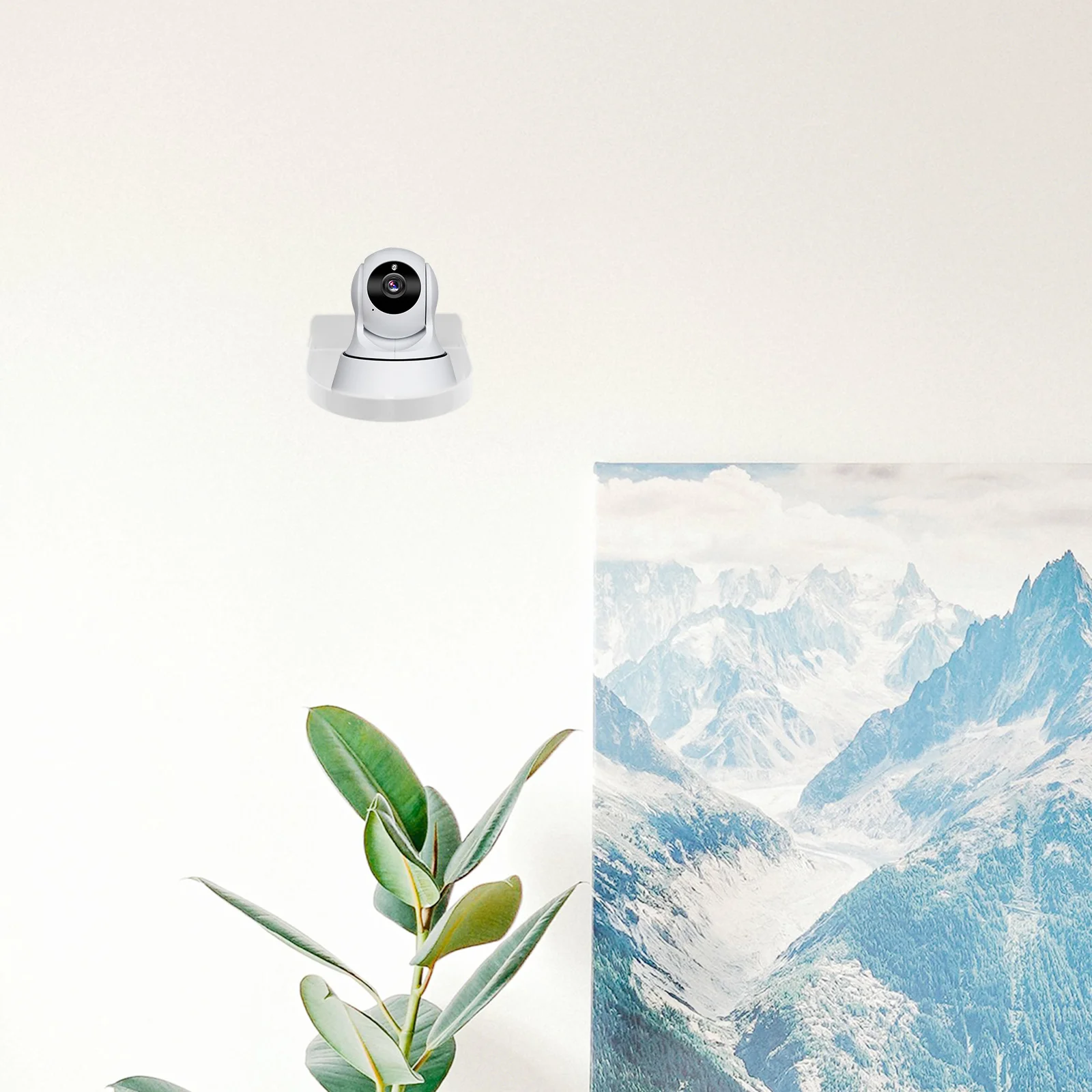 

2pcs Camera Mount Bracket Adhesive No Drill Wall Shelf For Security Cameras Monitors Small Electronics Floating Holder