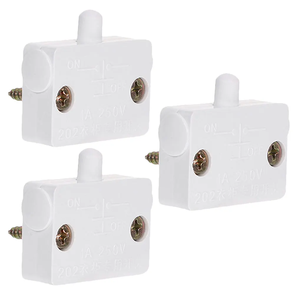 

3pcs Cabinet Light Switch Touch Lamp For Closet Door Automatic Light Durable Abs Copper Material Normally Closed Lamp For
