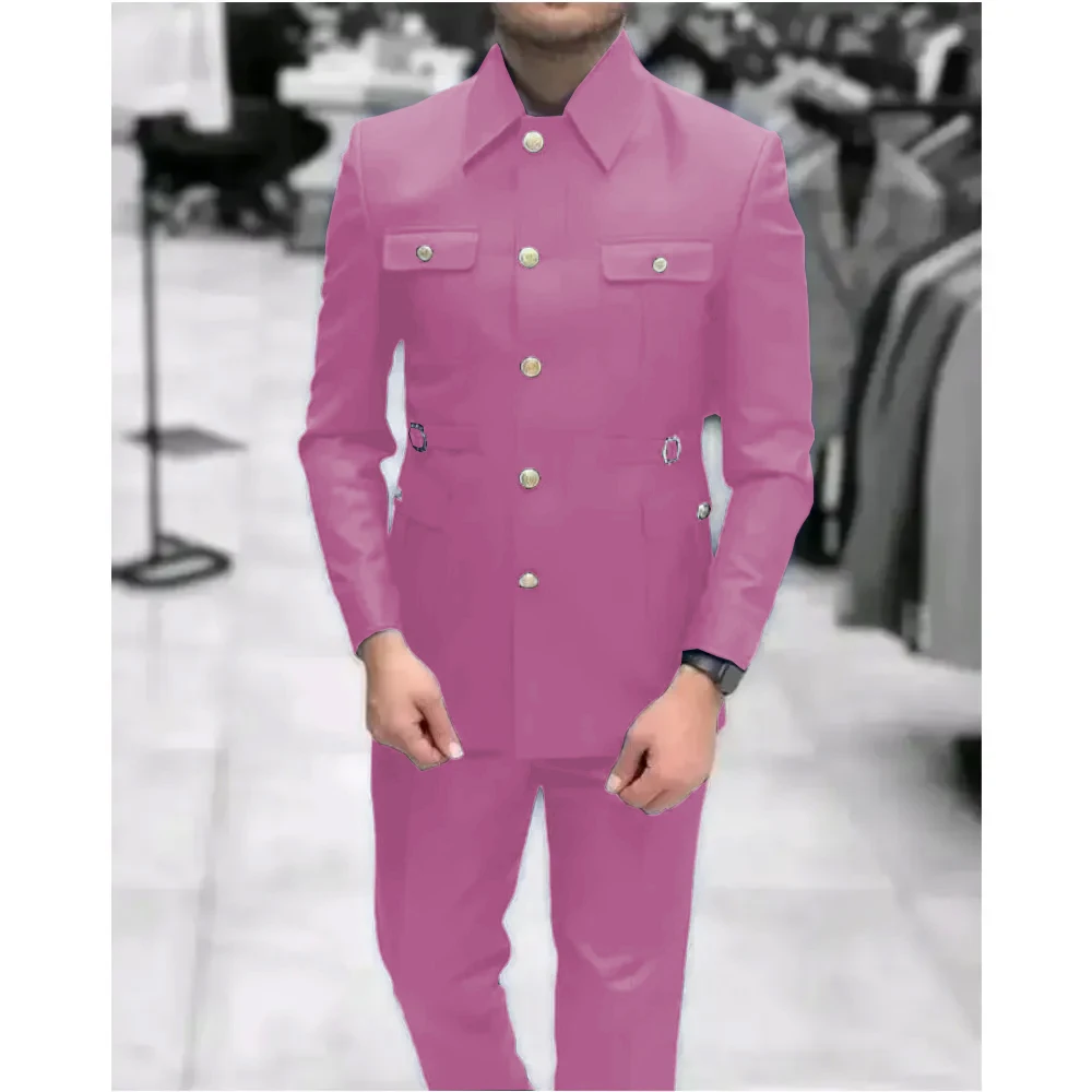 NONE Men Mandarin Collar Suit Slim Fit 4