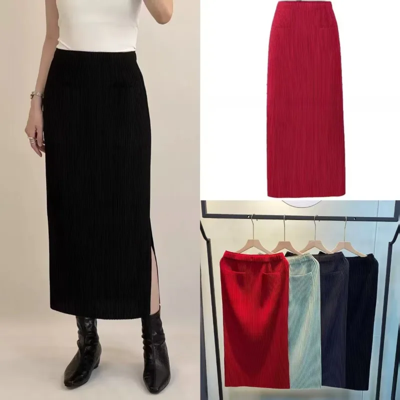 

Miyake Pleated Skirt Women Plisse 2025 Casual Fold Slimming Classic New Autumn Versatile Mid-Length High-Waisted Retro Skirt