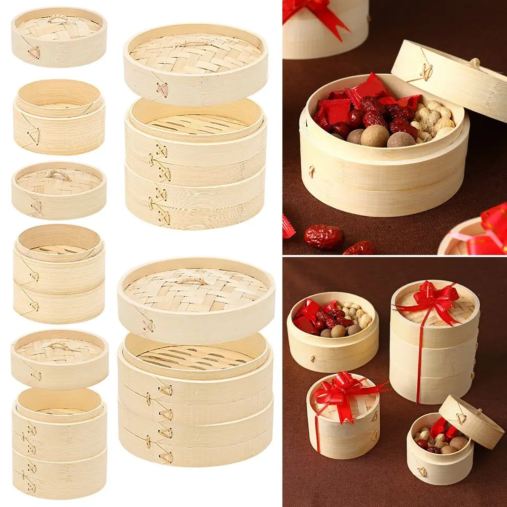 Useful Bamboo Steamer Dumpling Steamers Eco-friendly Natural Wide Application Natural Handmade Vegetable Snack Souvenir Basket