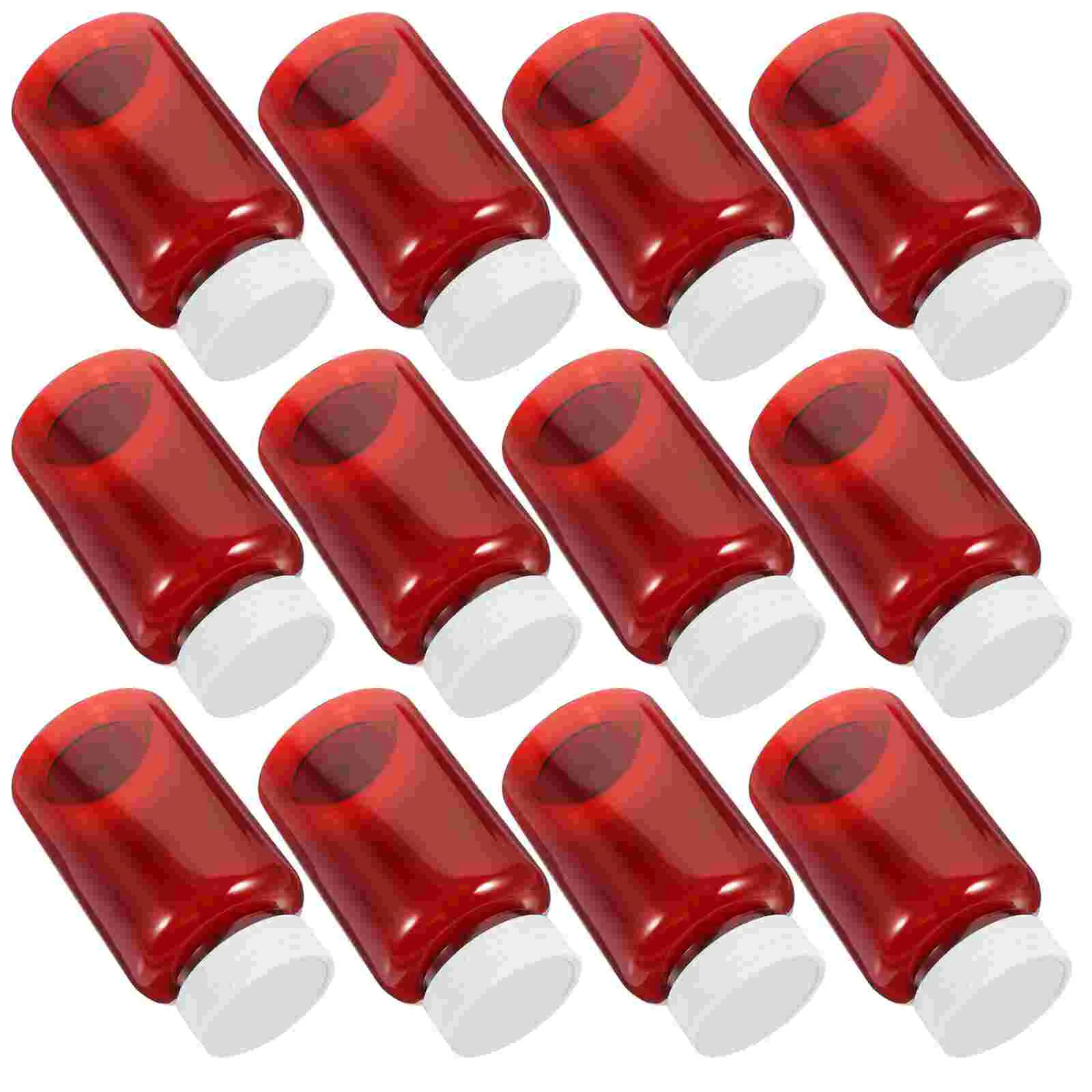 

12 Pcs Pill Storage PET Bottles Plastic Medicine Container Empty The Amber Leak-proof