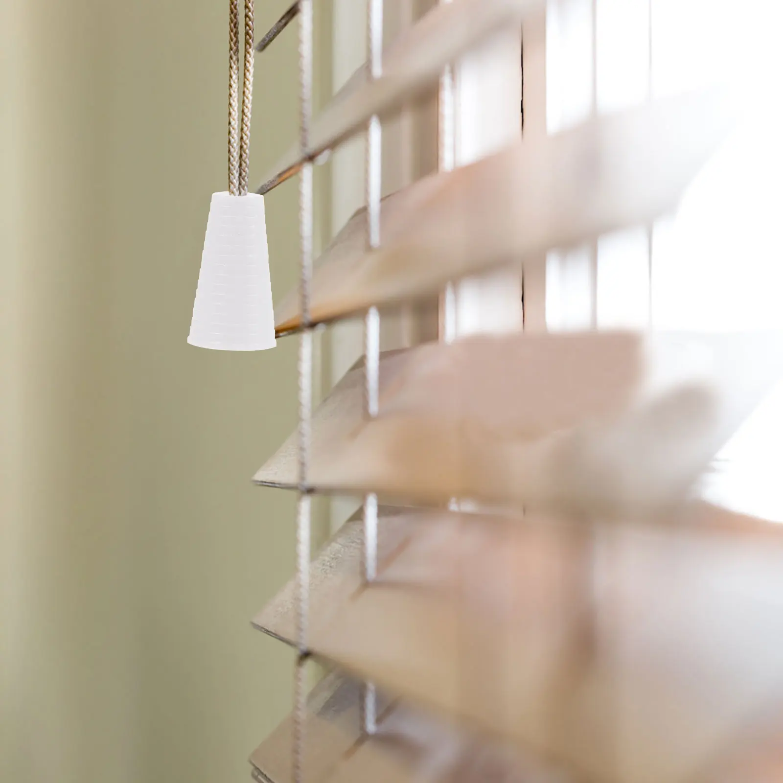 15 Pcs White Threaded Bell Pendant Window Blind Cord Pull Blinds Knobs Roller Pulls Plastic Tassel Ends Child