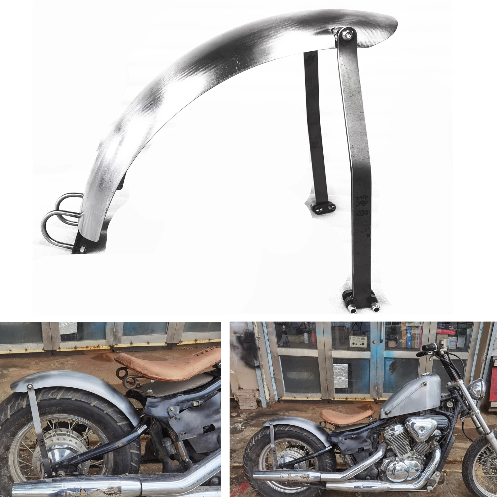 Tylny błotnik motocyklowy fartuch płyta stalowa motocykl Splash tarcza osłona przeciwbłotna Dirtboard błotnik deska dla Honda Steed 400 600
