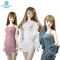 Fashion Knit Slit Skirt Sweater Jacket Grey Pink White Fit 43-60cm 1/3 1/4DD SD BJD Doll Clothes Accessories