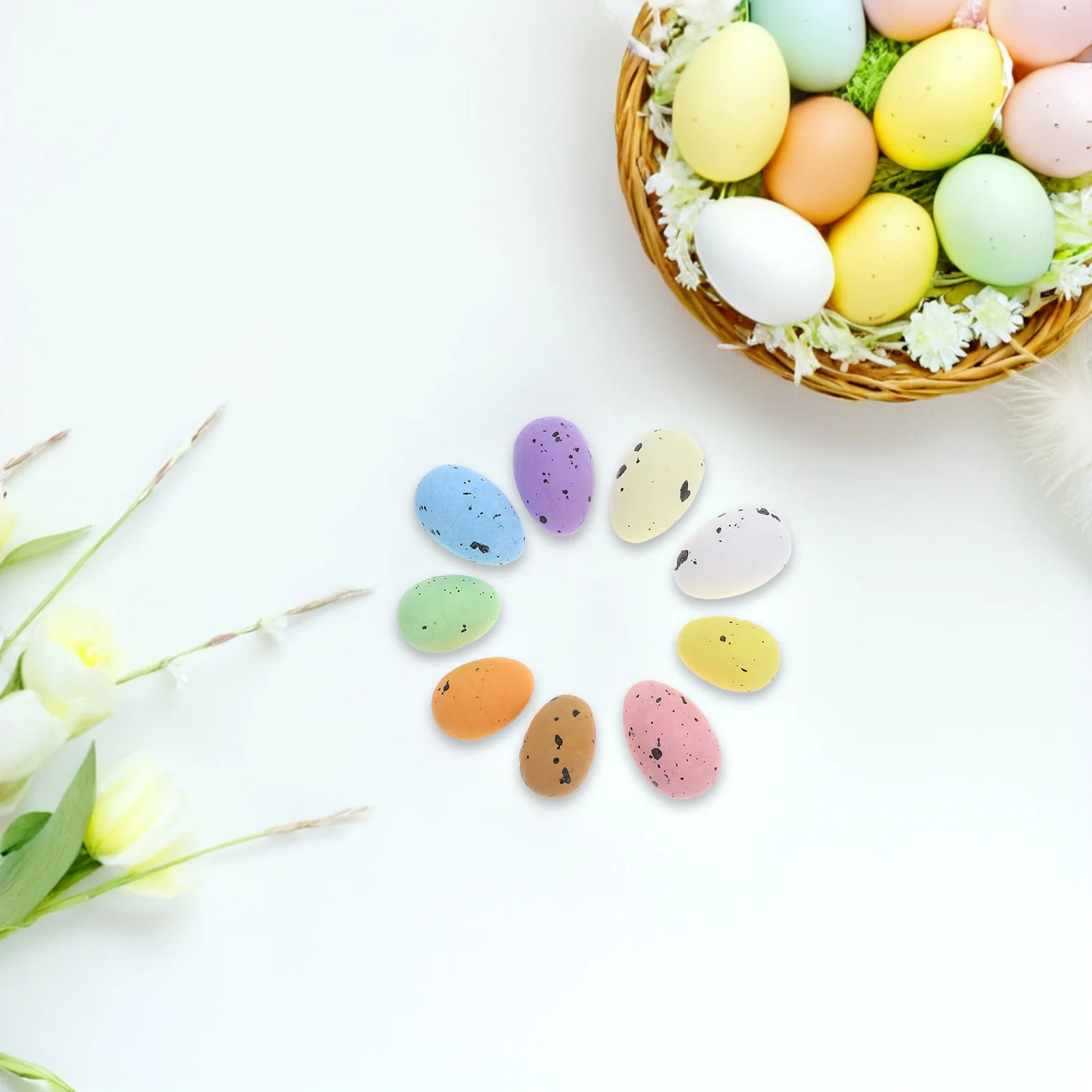 

200 Pcs Easter Eggs Artificial Decorations Foam Craft Diy Garden Ornaments Colorful Bird
