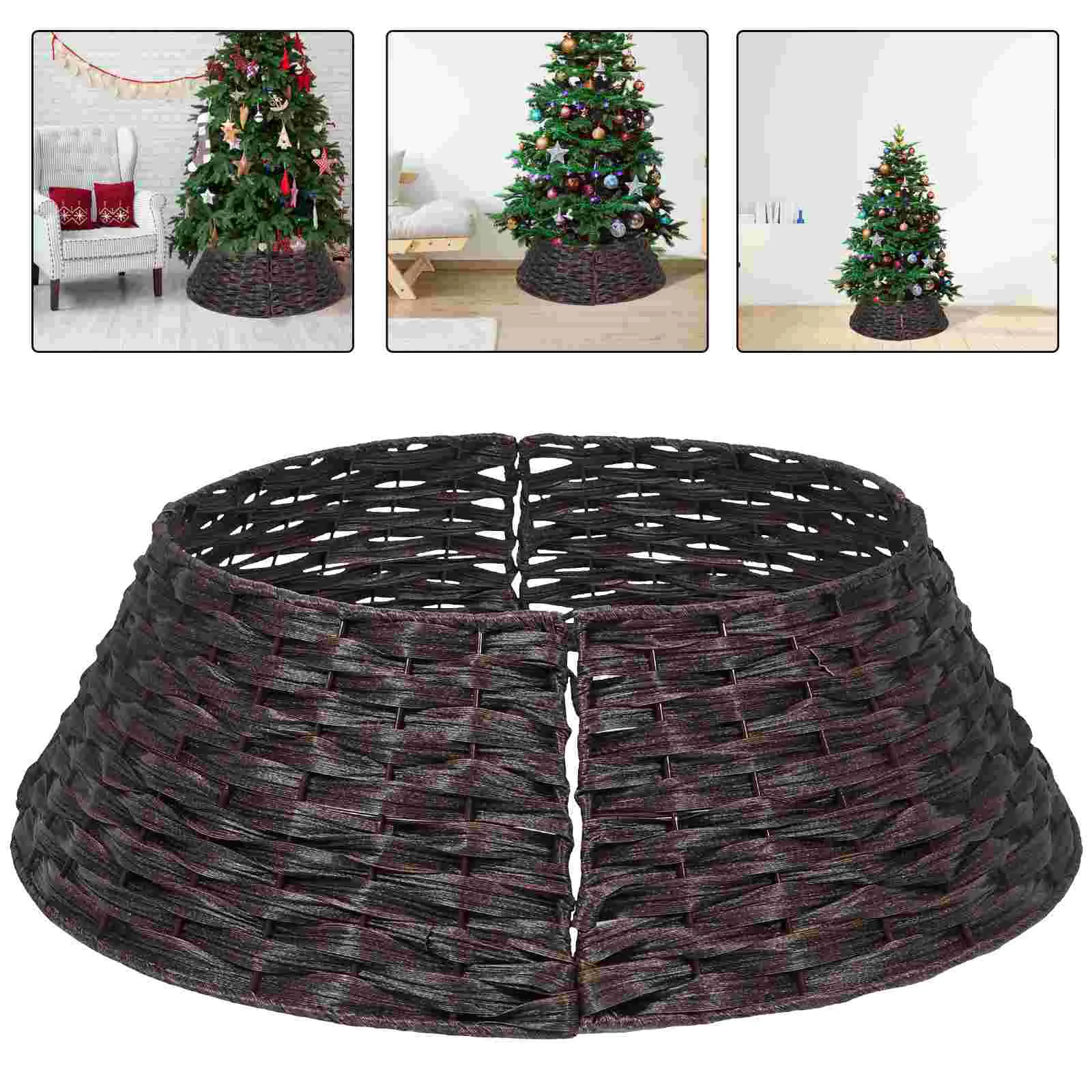 Christmas Tree Skirt Decorations Outdoor Stand Cover for Basket Stands Plastic Skirts Farmhouse Office