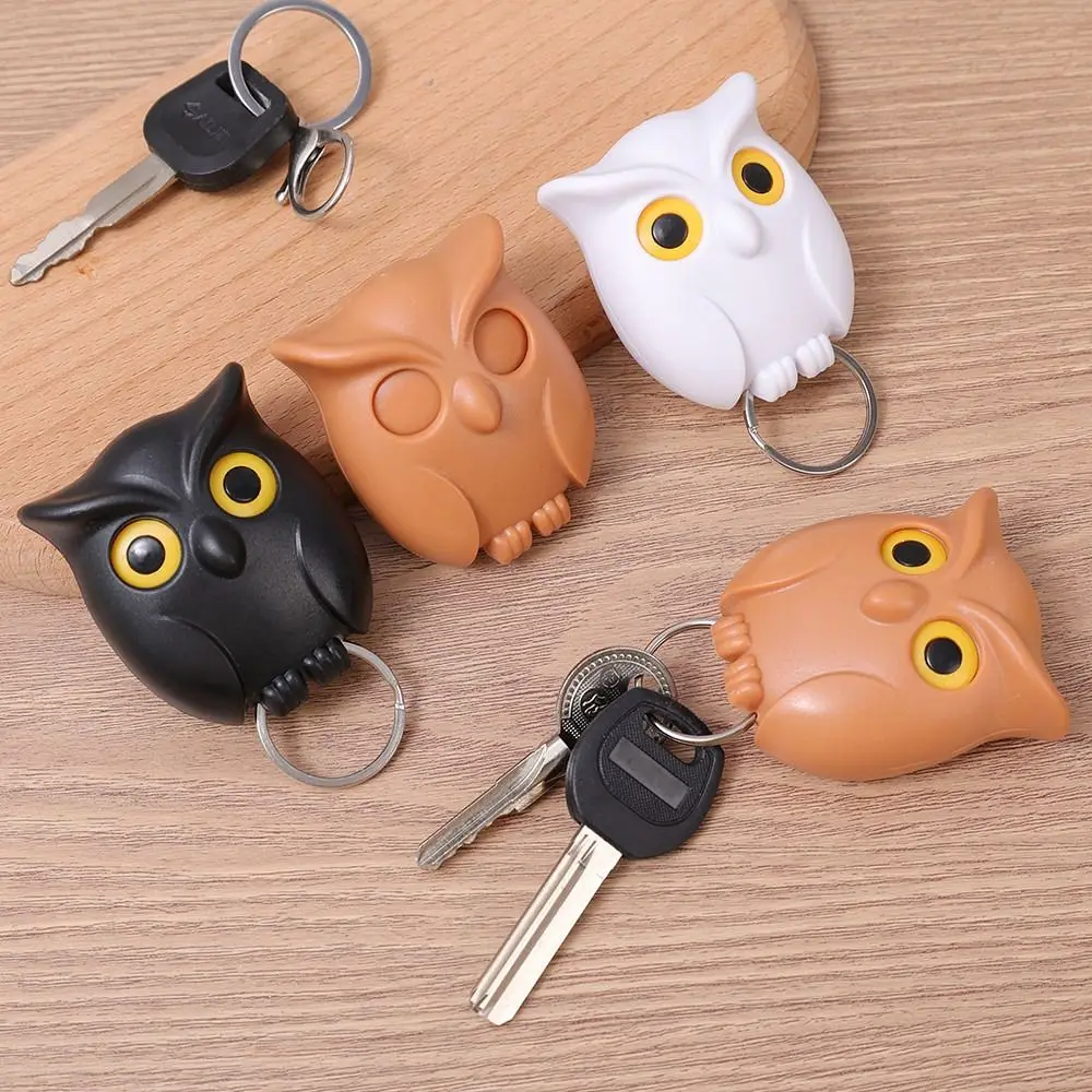 Wall Mounted Owl Key Hook Will Open Eyes Magnetic Keychain Organizer Hooks Self-adhesive Key Storage Holder Home Decoration