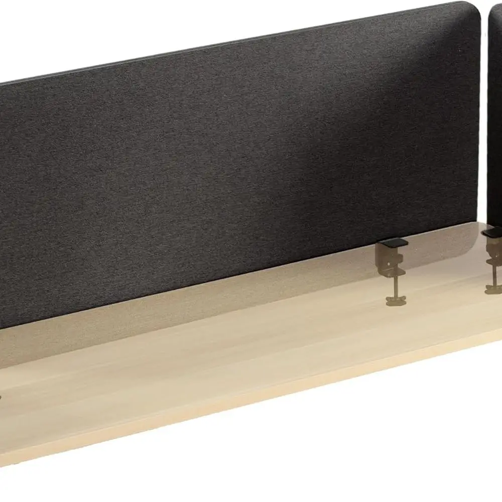 

60x24 Inch Privacy Panel & 2x 24x24 Inch Desk Dividers with Sound Absorption, Dark Gray, PP-3-V108D