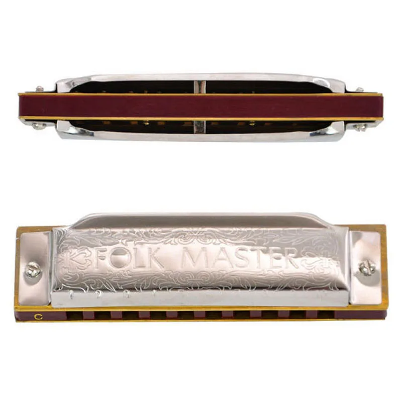 Folkmaster 1072 Armónica Estándar Principiante Diatónico Blues Gaita 10 Agujeros A B C D E F G Ab Bb Db Eb F # Instrumento musical