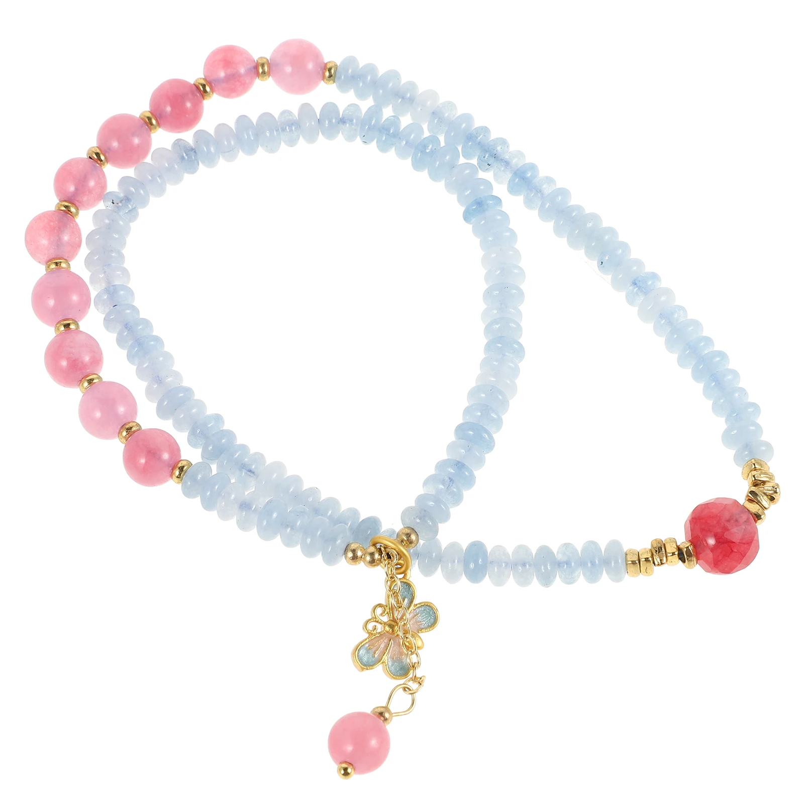 

Butterfly Fish Multilayer Bracelet Beaded Jewelry Women Aquamarine Pearl Phone Strap Women Bracelet Versatile Occasions