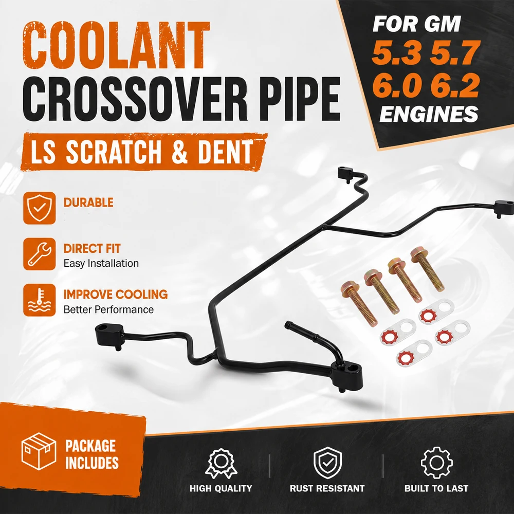 Tubo de Conexão de Refrigeração (Coolant Crossover Pipe) para GM OEM 5.3 5.7 6.0 6.2 - Tubo de Vapor (Steam Port Tube) e Conexão de Refrigeração (Coolant Crossover) LS - Resistente a Riscos e Amassados