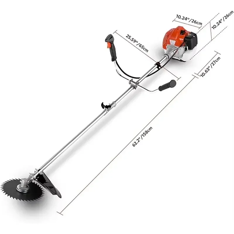 Industrial 4-Stroke and 2-Stroke Petrol String Trimmer for Multi-Purpose Lawn Mower Brush Cutter with Stainless Steel Blade