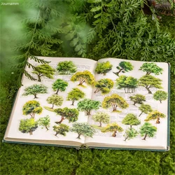 40pcs/pack Nature Colorful Tree PET Stickers DIY Scrapbooking Collage Diary Decor Stationery Album Materials Stickers