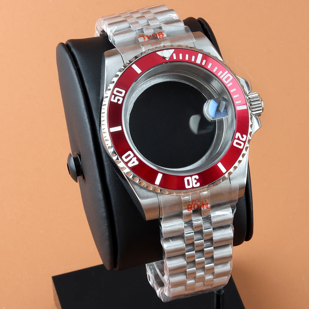 

Ceramic Bezel 40mm Watch Case Stainless Steel Jubilee Bracelet Fit Submariner Seiko NH34 NH35 NH36 NH38 Movement 28.5mm Dial