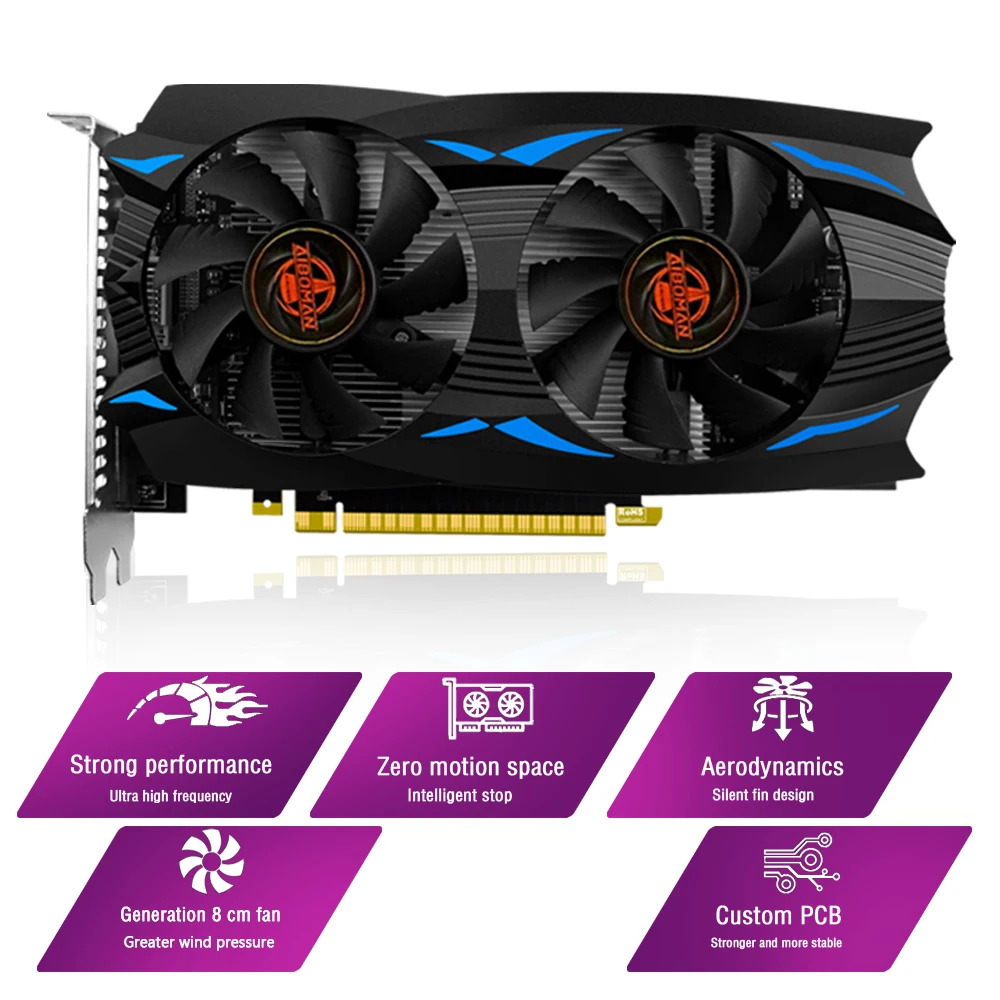 AIBOMAN NVIDIA GTX750Ti 4G GDDR5 Graphics Card 128Bit 28nm PCI Express 3.0 X16 Gaming Video Cards Desktop Computer Components
