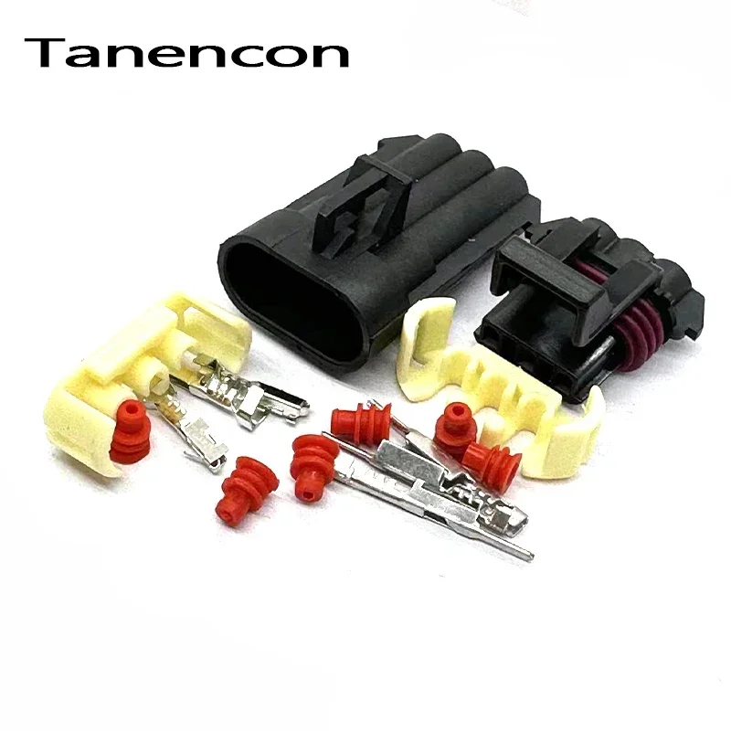 1 Set 3 Pin Black Metri-Pack 150 Male Female Temperature Sensor Plug 12129615 12110293 Auto Waterproof Connectors